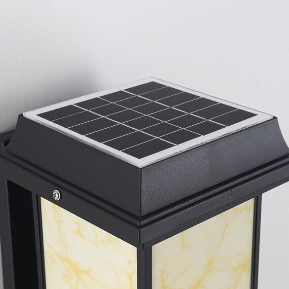 Chinese Retro Aluminum Rectangular Column LED Outdoor Waterproof Wall Sconce Lamp