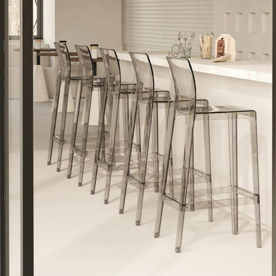Taburete de barra cuadrado contemporáneo escandinavo con respaldo y reposapiés para cocina 