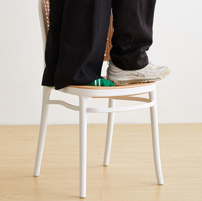 Silla de comedor de plástico de ratán cuadrada minimalista moderna para comedor 