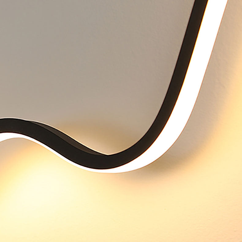 Applique Murale LED en Bande Solaire Imperméable Minimaliste Moderne en Fer Aluminium Silice pour Patio Extérieur 