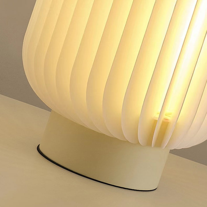 Lampe de Table LED en tissu acrylique plissé rond de simplicité moderne pour chambre à coucher 