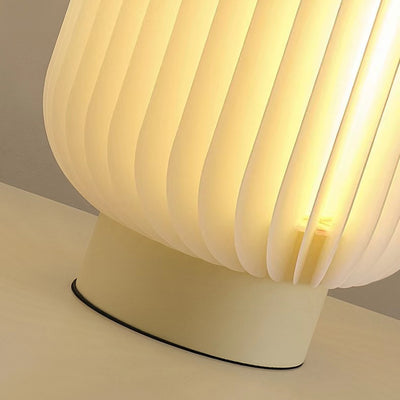 مصباح طاولة LED بقاعدة من الحديد والأكريليك والقماش بتصميم دائري بسيط وعصري لغرفة النوم 