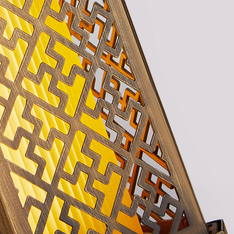 Traditionelle chinesische gebürstete Aluminium Haus Pagode 1-Licht Wandleuchte Lampe für Terrasse im Freien 