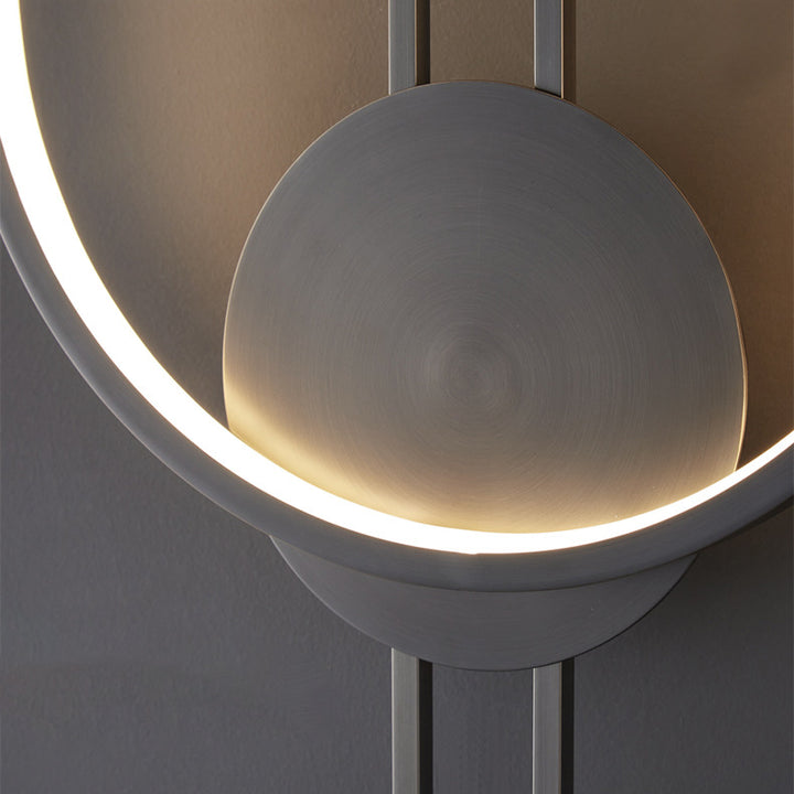 Modern Minimalist Asymmetric Copper LED Wall Sconce Lamp For Living Room