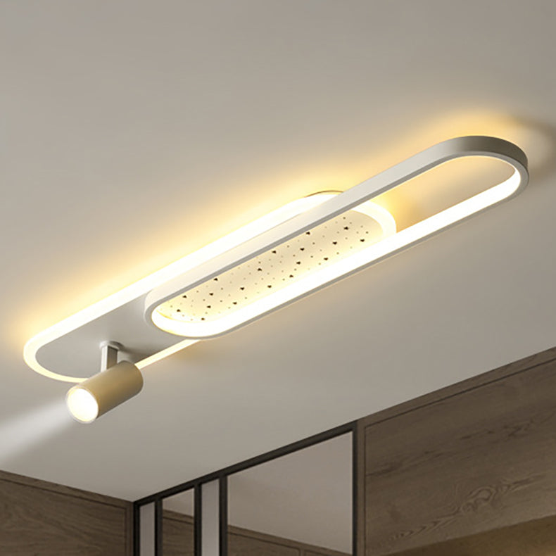 Luz de techo empotrada moderna minimalista rectangular de hierro acrílico LED para pasillo 