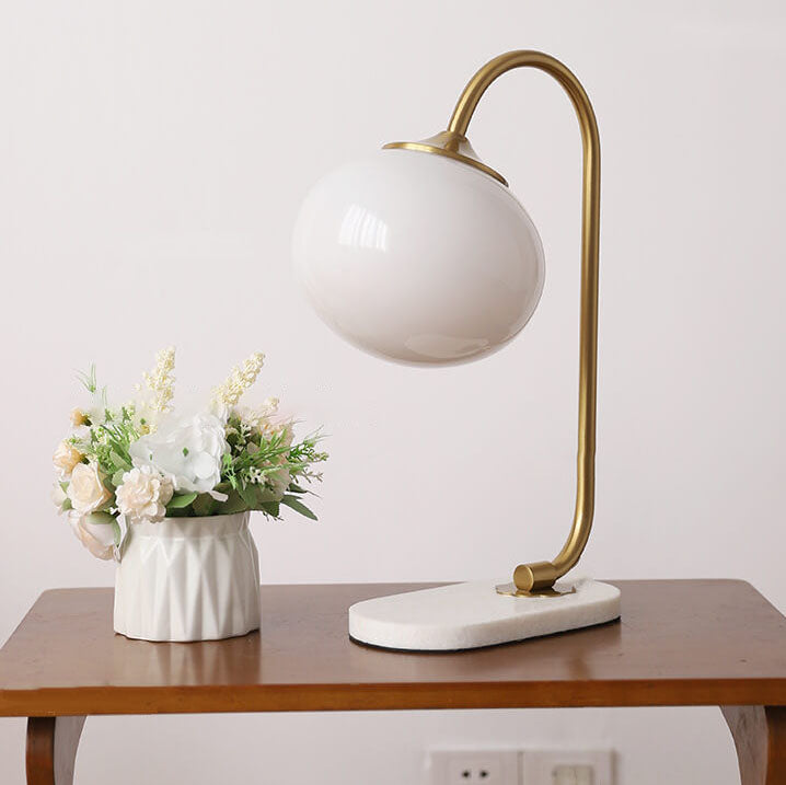 Lámpara de Mesa de Esfera de Vidrio Nostálgica Minimalista Nórdica de 1 Luz 