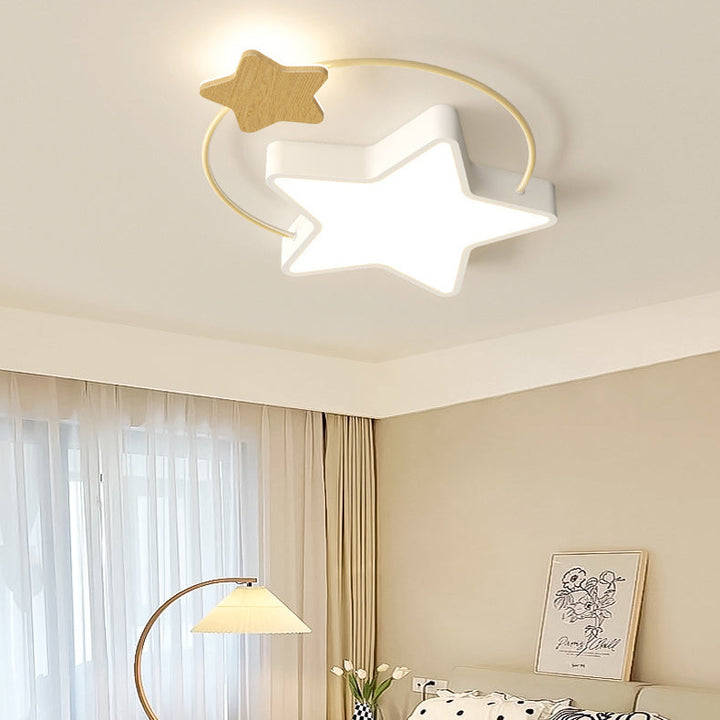 Zeitgenössische skandinavische Eisen Pentagramm Kreis Ring Acryl LED Unterputz Deckenleuchte für Wohnzimmer 