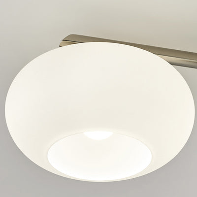 Moderne Mid-Century Eisen Glas Oval Shade 5-Licht Semi-Flush Mount Deckenleuchte Für Wohnzimmer 