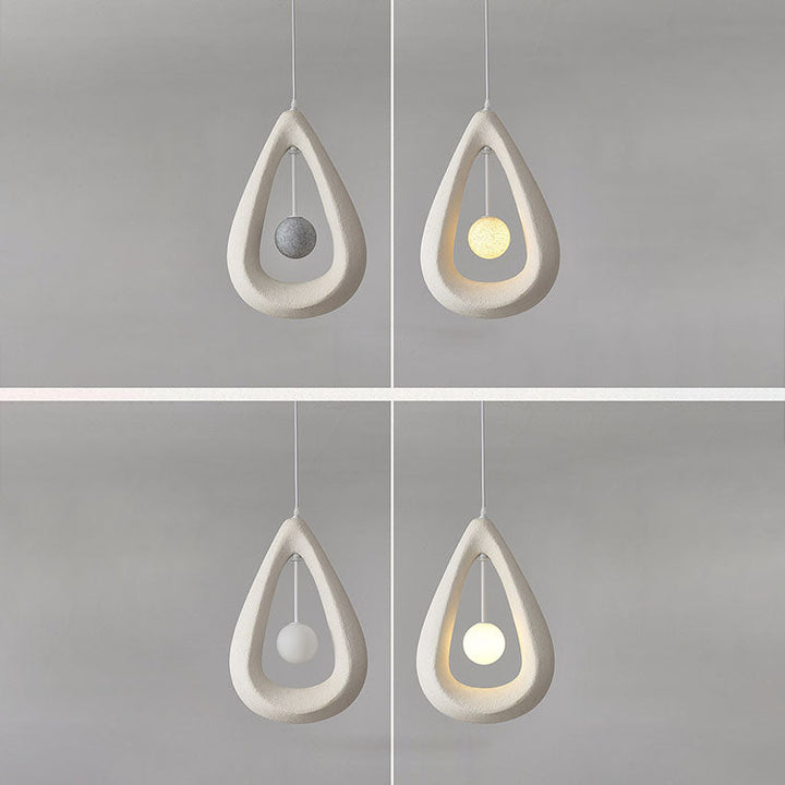 Contemporary Creative Teardrop Orb Iron Resin 1-Light Pendant Light For Dining Room