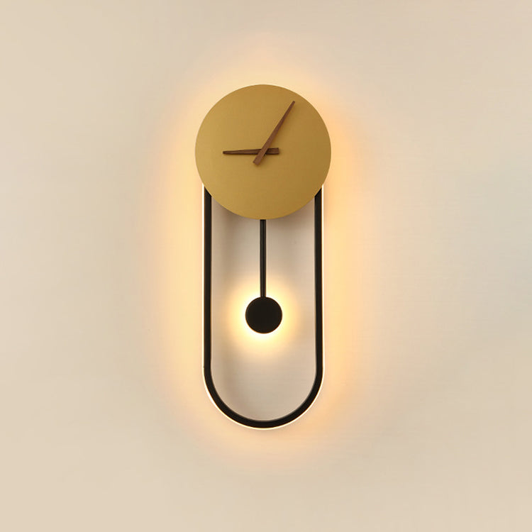 Applique murale LED en fer acrylique de forme ovale ronde scandinave contemporaine pour chambre 
