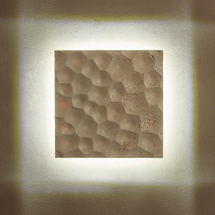Zeitgenössische kreative Stein quadratische LED-Wandleuchte Lampe für Wohnzimmer 