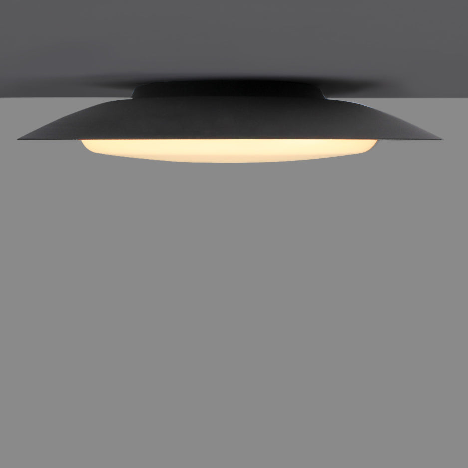 Plafonnier semi-encastré LED en aluminium acrylique cuivre rond contemporain scandinave pour salon 