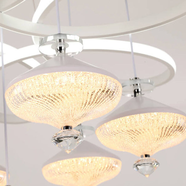Lustre LED ovale en fer de luxe moderne pour salon 