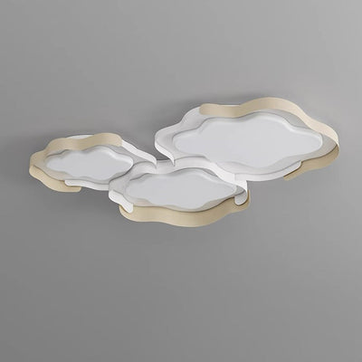 Plafonnier LED en forme de vague en fer PE de simplicité moderne pour salon 