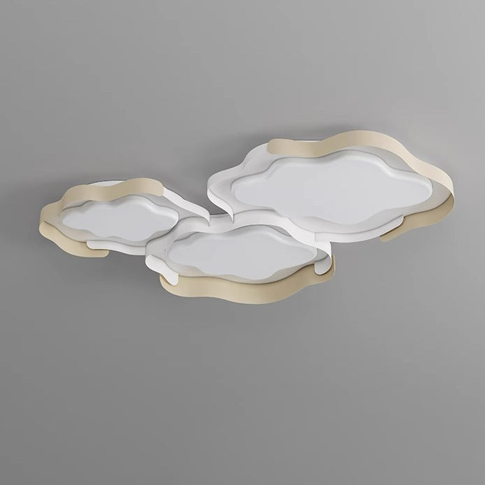 Plafonnier LED en forme de vague en fer PE de simplicité moderne pour salon 