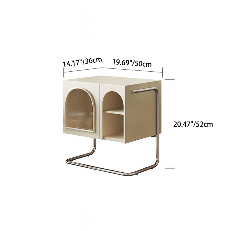Table de chevet moderne minimaliste rectangulaire en verre avec panneau en bois et acier inoxydable à 3 tiroirs pour chambre 