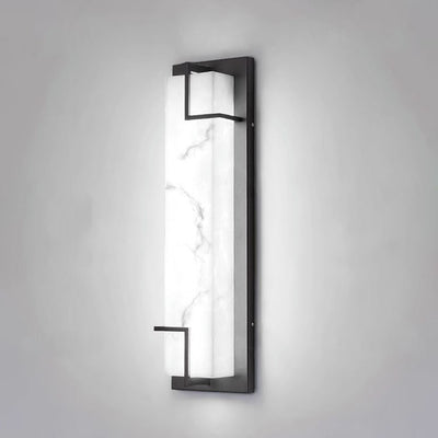 Aplique de pared LED de resina de acero inoxidable rectangular minimalista moderno para patio exterior 