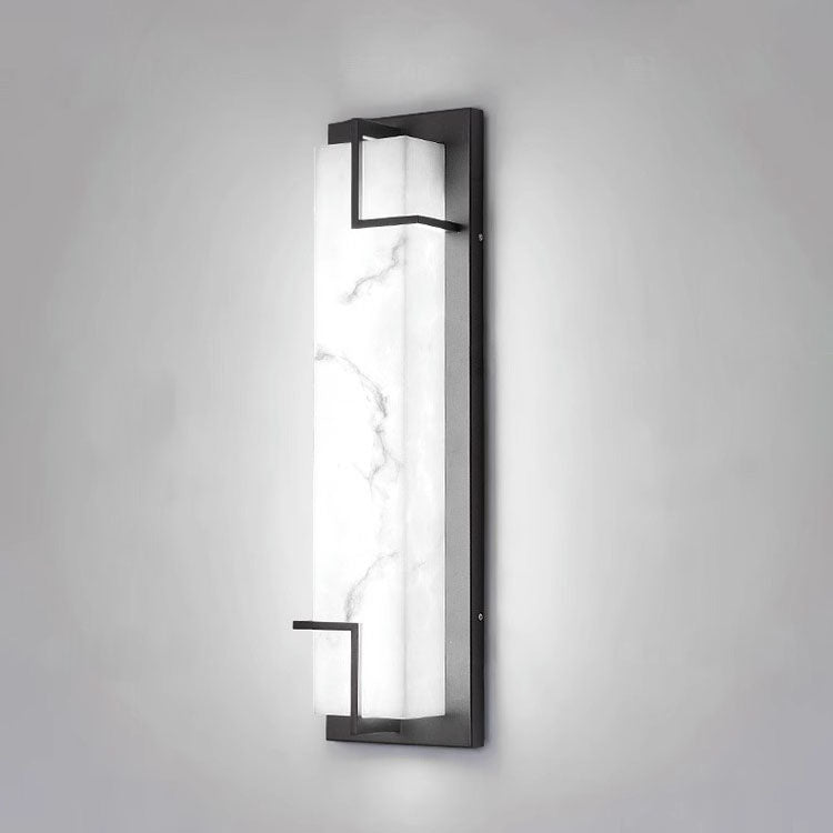 Modern Minimalist Rectangular Stainless Steel Resin LED Wall Sconce Lamp For Outdoor Patio