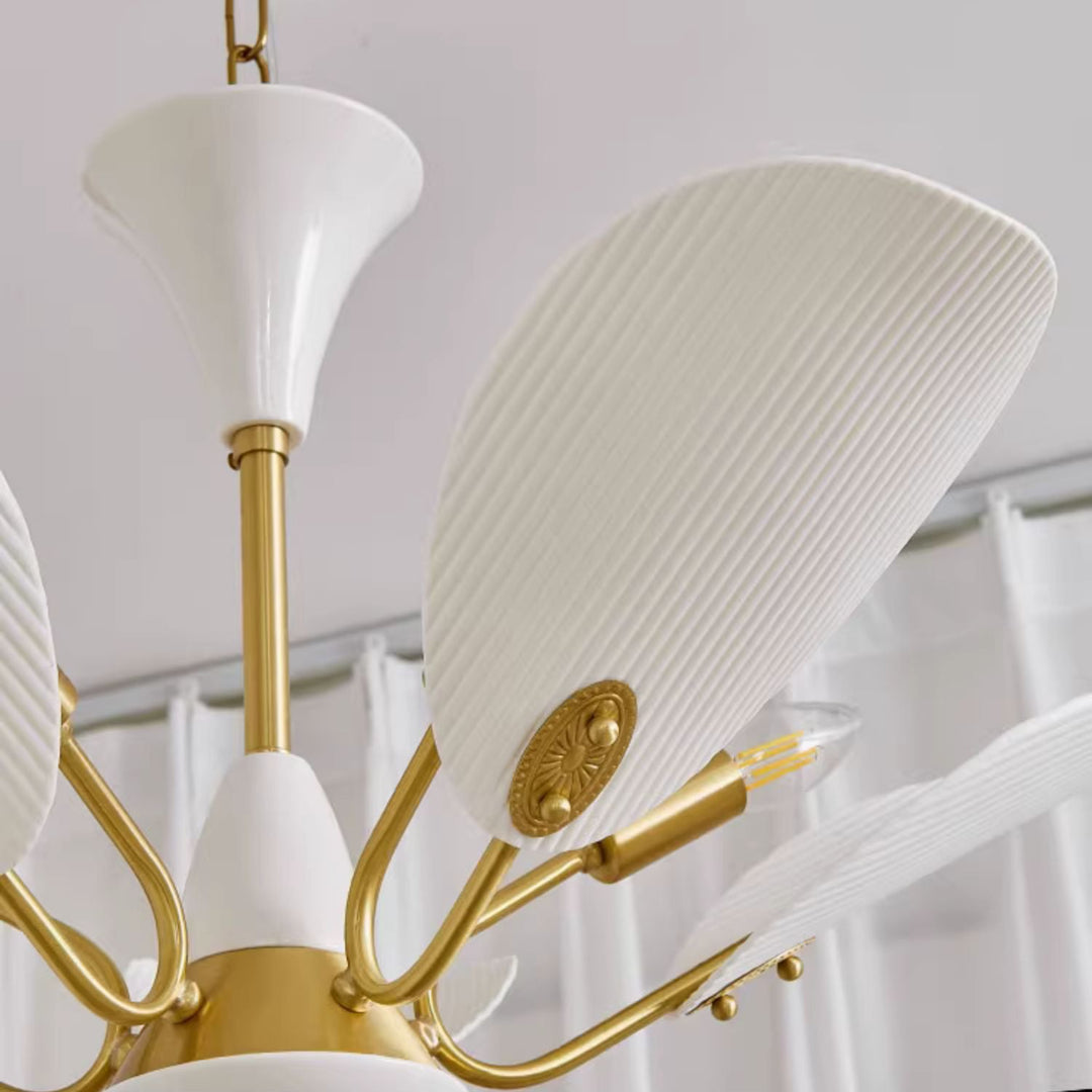 Chandelier traditionnel vintage rond en céramique cuivrée pour chips de pomme de terre 3/5 lumières pour salon 