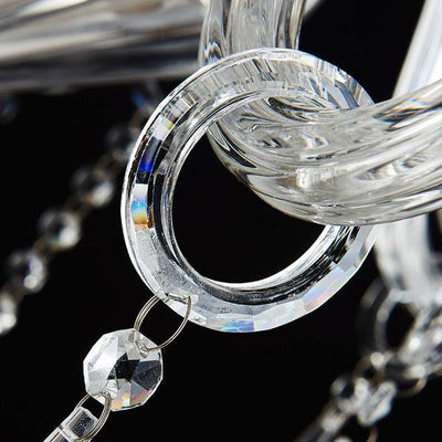Traditional French Petal Candelabra Glass Crystal 6/8/12 Chandelier For Living Room
