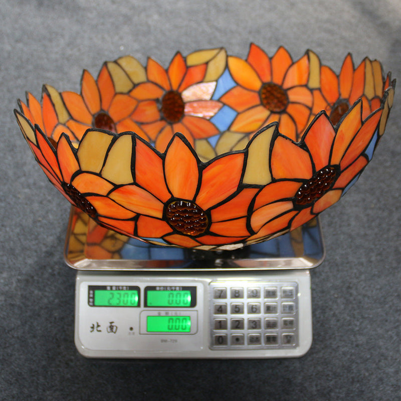 Traditionelle Tiffany Pastoral Rose Blume Buntglas 2-Licht Tischlampe für Schlafzimmer