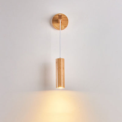 Nordic Modern Minimalist Long Strip Rubber Wood LED Wall Sconce Lamp