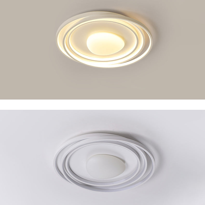 Moderne minimalistische Creme Runde Acryl Eisen LED Unterputz Deckenleuchte für Wohnzimmer 