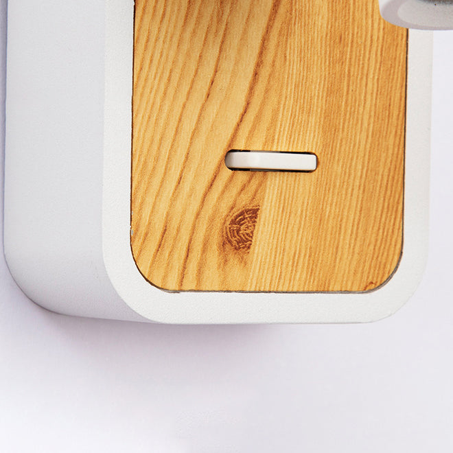Lámpara de Aplique de Pared LED de Cilindro Giratorio Moderno Minimalista de Aluminio y Acrílico para Dormitorio 