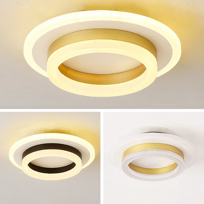 Luz de techo LED de montaje empotrado con pantalla cuadrada redonda geométrica acrílica de simplicidad moderna para sala de estar 