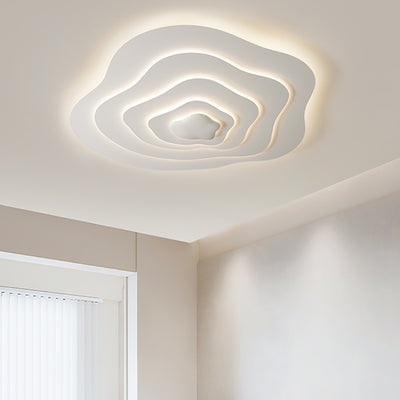 Plafonnier LED en résine nuage crème minimaliste moderne avec montage affleurant pour chambre 