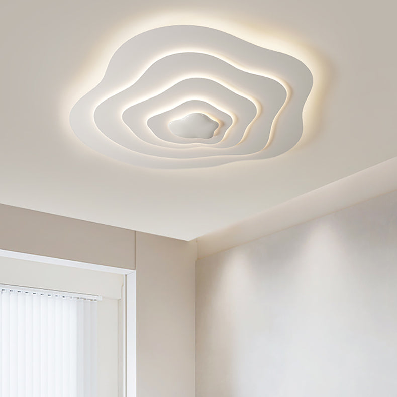 Plafonnier LED en résine nuage crème minimaliste moderne avec montage affleurant pour chambre 