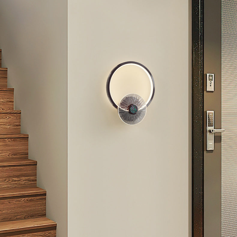 Applique Murale LED en Acrylique Géométrique Créatif Contemporain Demi-cercle pour Chambre 
