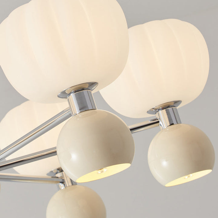 Lustre Contemporain Créatif Citrouille Orbe Fer Aluminium Acrylique 6/12/16 Lumières Pour Salon 