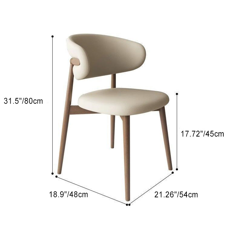 Moderna silla de comedor sin brazos de cuero nappa cuadrado nórdico contemporáneo con marco de metal para comedor 