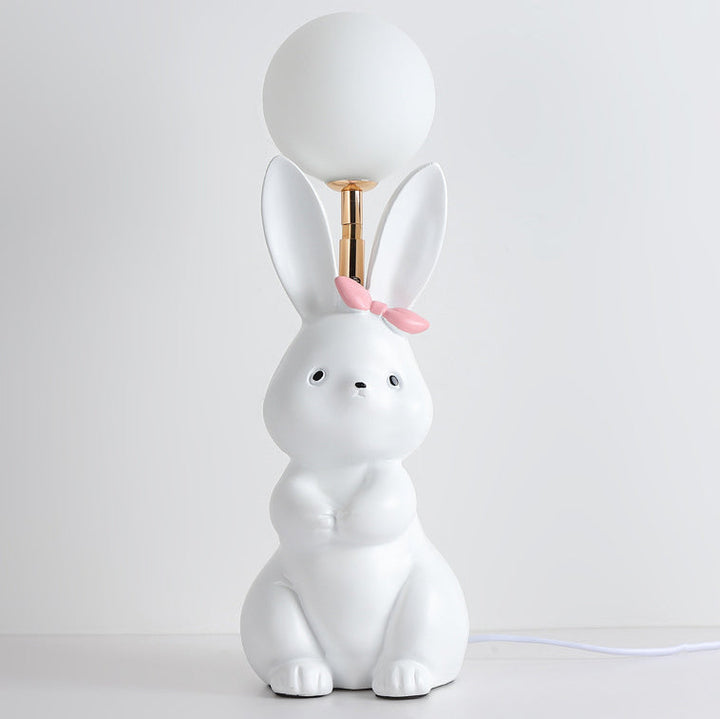 Lampe de table à 1 lumière en verre avec orbe en métal et plumes de lapin Art Déco moderne pour chambre à coucher 