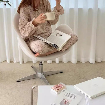 Moderner minimalistischer umwickelter gepolsterter Flanell-Lammfell-Beweglicher Schreibtischstuhl Rückenlehne Armlehne für das Home Office 