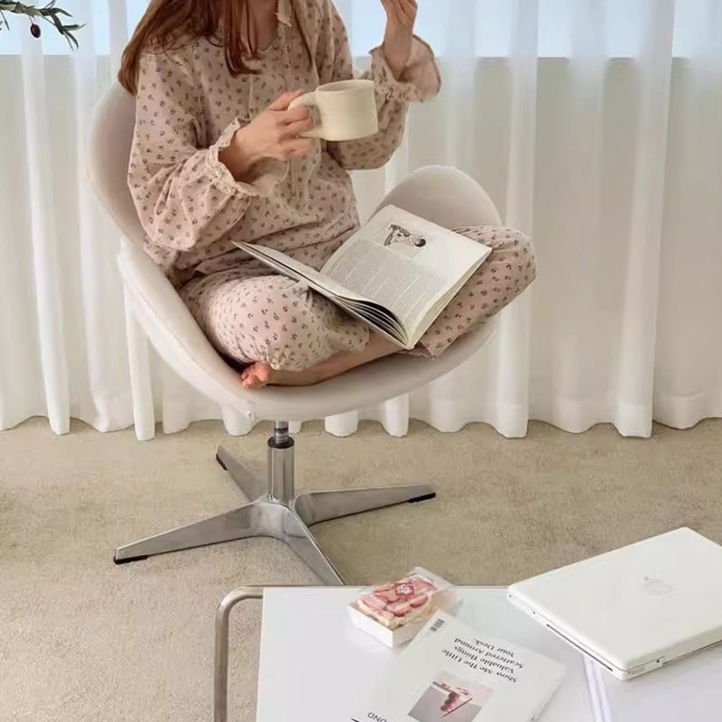 Moderner minimalistischer umwickelter gepolsterter Flanell-Lammfell-Beweglicher Schreibtischstuhl Rückenlehne Armlehne für das Home Office 