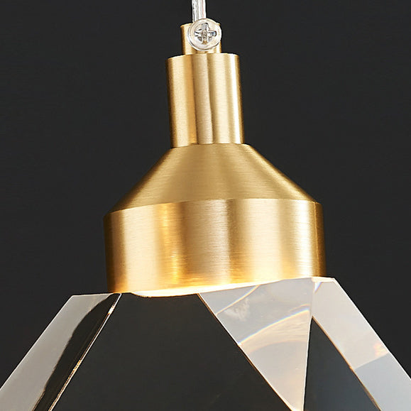 Moderne Luxus funkelnde Kristall Stein Eisen 1-Licht Pendelleuchte für Wohnzimmer