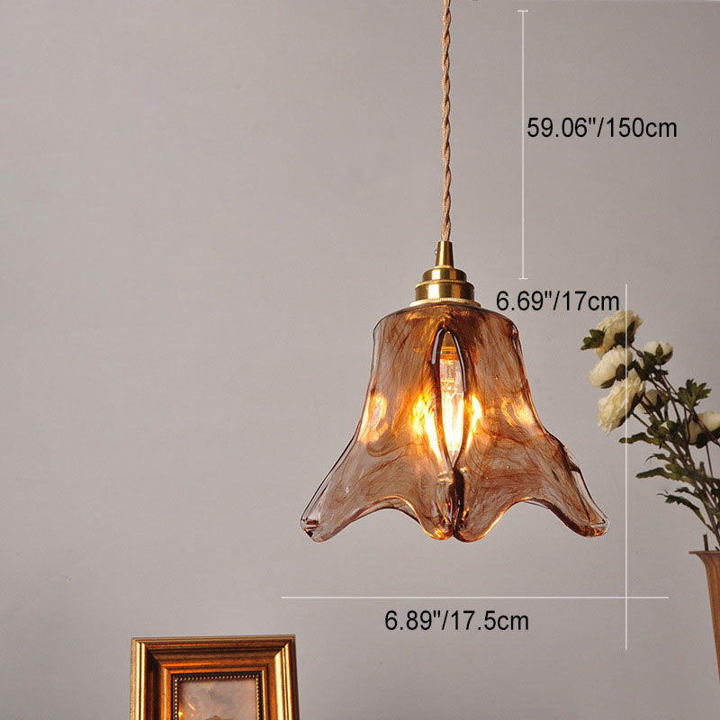 Zeitgenössische Retro Messing geometrische quadratische Bernstein Glas Schatten 1-Licht Pendelleuchte für Wohnzimmer
