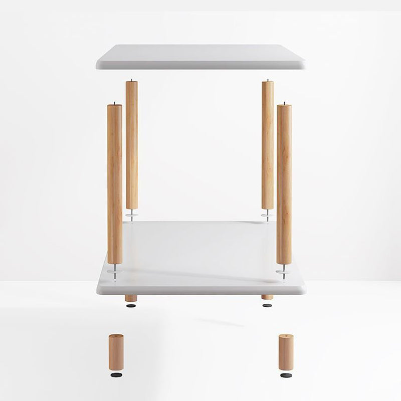 Traditioneller japanischer rechteckiger Beistelltisch aus Holz und MDF mit 3 Ebenen für das Wohnzimmer 