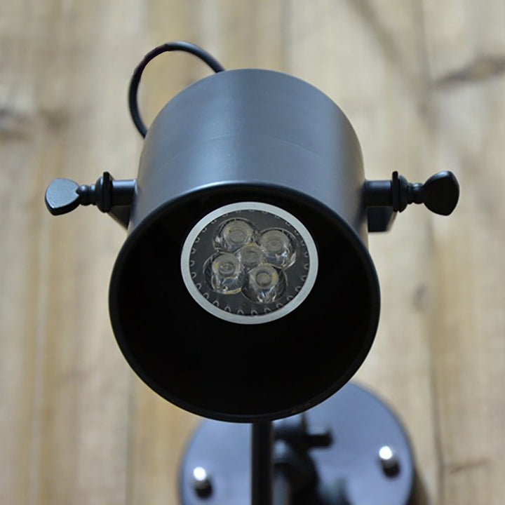 Zeitgenössische Industrie Zylinder Swing Arm Eisen Aluminium 1-Licht Wandleuchte Lampe für Wohnzimmer 