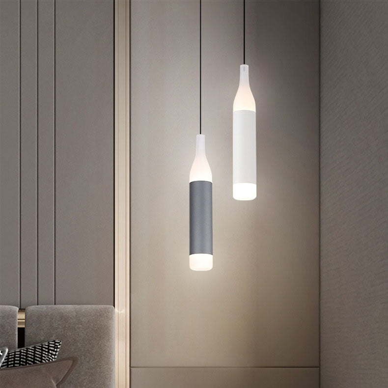 Lampe suspendue LED en aluminium et acrylique, bouteille de vin créative moderne scandinave 