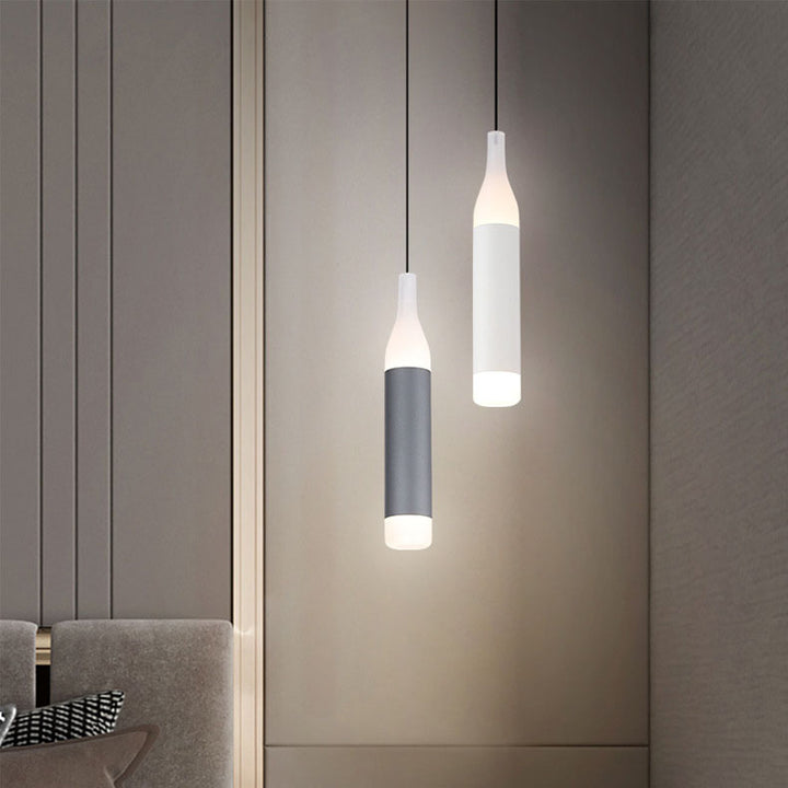 Lampe suspendue LED en aluminium et acrylique, bouteille de vin créative moderne scandinave 