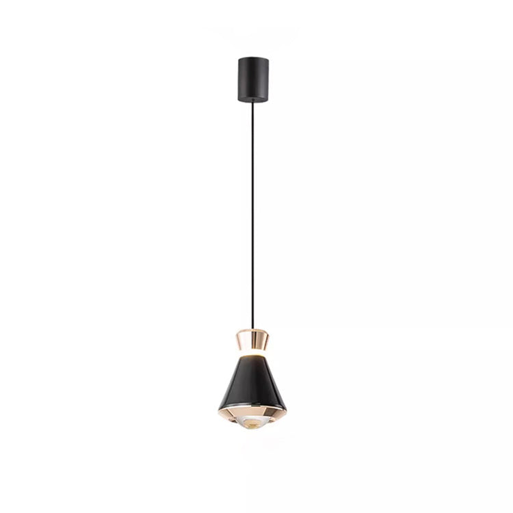 Zeitgenössische nordische konische Aluminium-Acryl-LED-Pendelleuchte für Wohnzimmer 