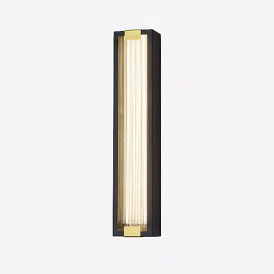 Modern Luxury Rectangle Acrylic Stainless Steel Waterproof LED Wall Sconce Lamp For Outdoor Patio