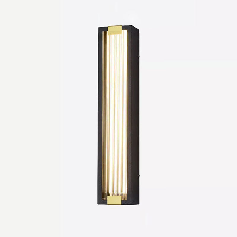 Modern Luxury Rectangle Acrylic Stainless Steel Waterproof LED Wall Sconce Lamp For Outdoor Patio
