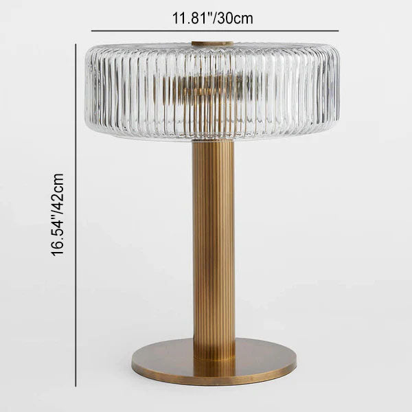 Lámpara de Mesa Decorativa de Vidrio con LED de Cilindro Simple Nórdico Moderno 