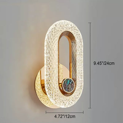 Contemporary Luxury Zinc Alloy Acrylic Shade Oval Ring LED Wall Sconce Lamp For Living Room