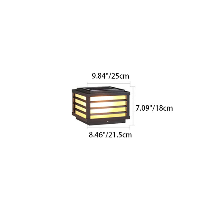 Moderne minimalistische wasserdichte Solar-Quadrat-Aluminium-PC-LED-Pfostenlandschaftsbeleuchtung für den Garten 