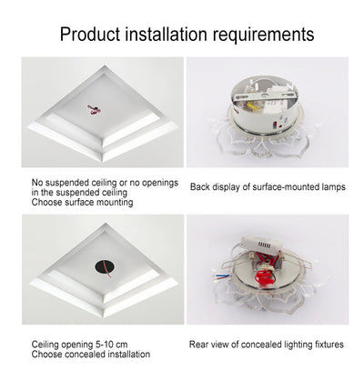 Moderne LED-Deckenleuchte in Blumenform aus Kristall 